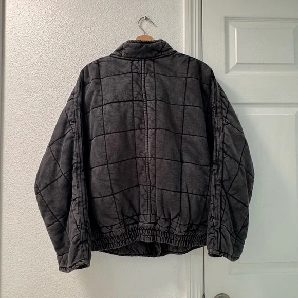 Freepeople Dolman Quilted Knit Jacket oversized fitted in black size small - Picture 4 of 8